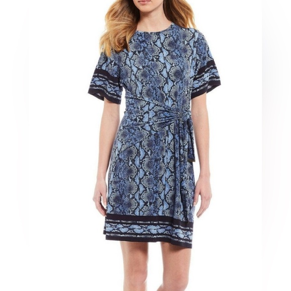 Michael Kors Chambray Wrap Front Mini Dress‎ Women’s Size Medium - Picture 1 of 12